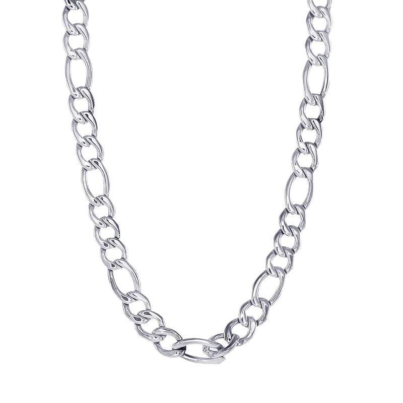 Italgem Steel S.Steel 6Mm Figaro Polished 22''-Necklace