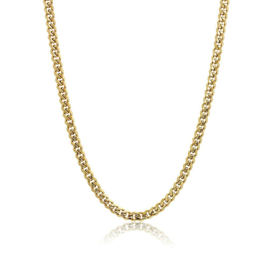 Italgem Steel Gold-Ip S.Steel 7.7Mm Polished Curb-22''-24'' Chain