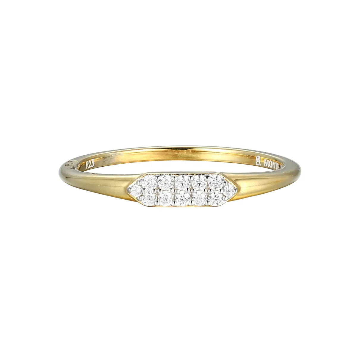 M By Monte Luna Sterling SIlver Gold Plated Rhodium Plated Ring Diamond