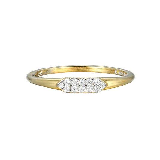 M By Monte Luna Sterling SIlver Gold Plated Rhodium Plated Ring Diamond