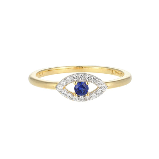 M By Monte Luna Sterling SIlver Gold Plated Rhodium Plated Ring Created Sapphire Rd Diamond