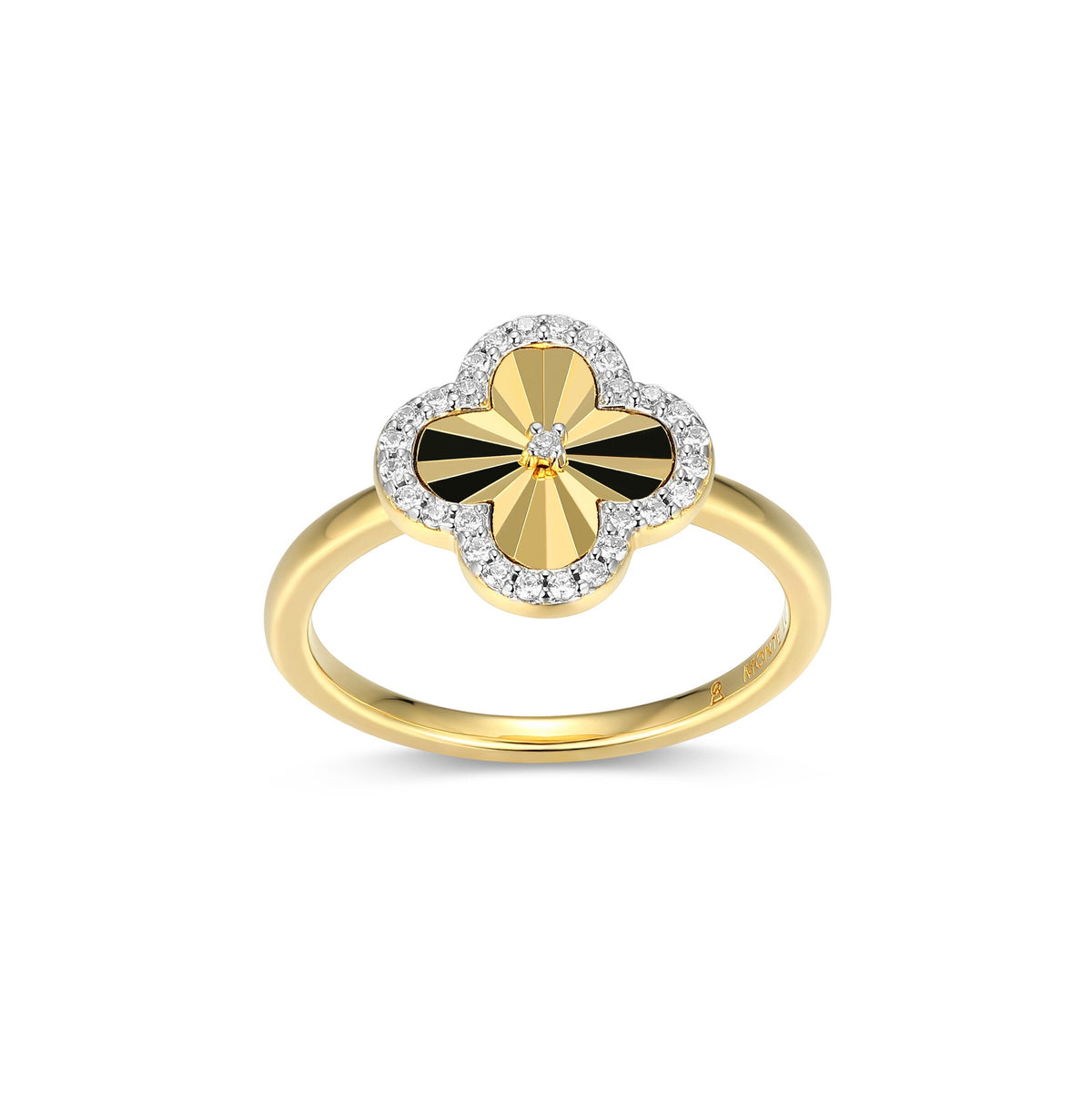 14K YELLOW GOLD AND RHODIUM PLATED STERLING SILVER RING 0.1450CTW LAB GROWN DIAMOND-24(S/C G-H/SI) & LAB GROWN DIAMOND-5(S/C G-H/SI) DIAMOND CUT SIZE 6