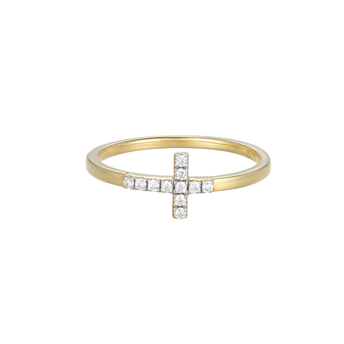 14K YELLOW GOLD AND RHODIUM PLATED STERLING SILVER RING 0.0990CTW LAB GROWN DIAMOND-11-0.9PT(S/C G-H/SI) SIZE 6