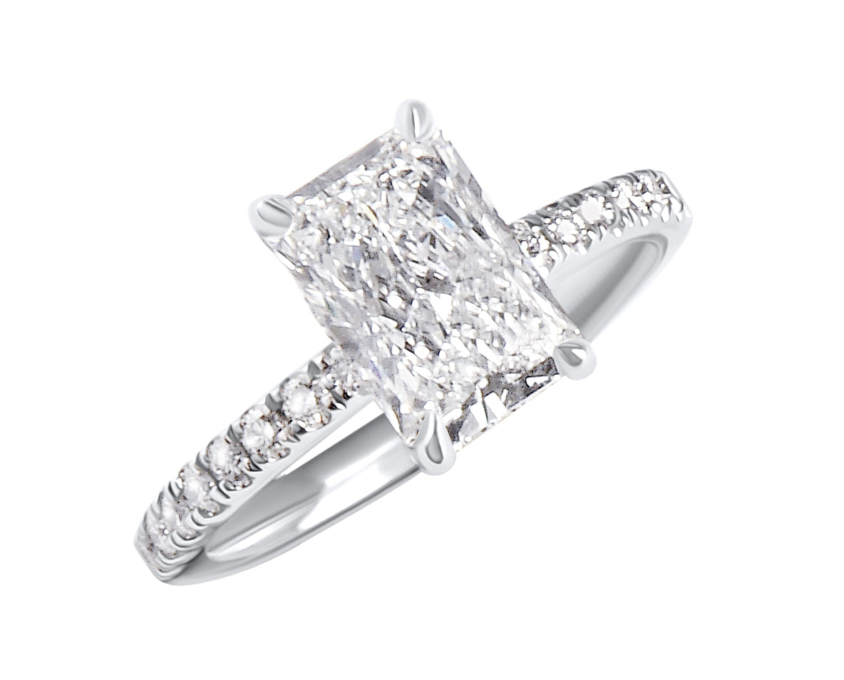 Elongated Radiant Engagement Ring, Designed by Tammy Rosen for The Jewelry Gallery