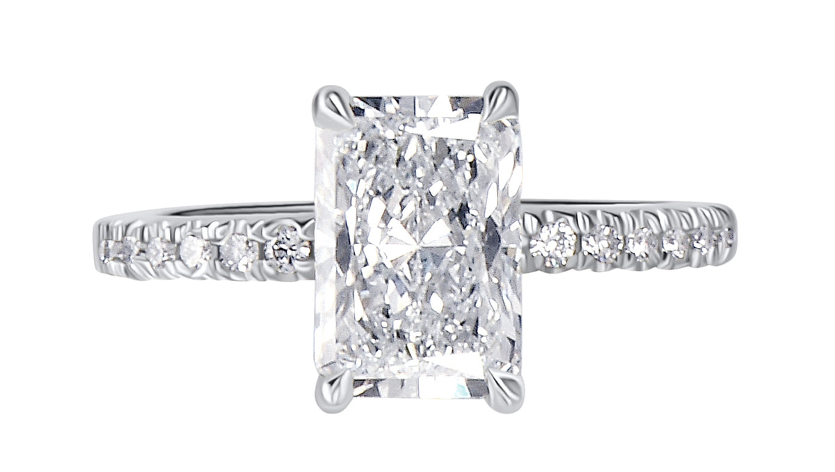 Elongated Radiant Engagement Ring, Designed by Tammy Rosen for The Jewelry Gallery