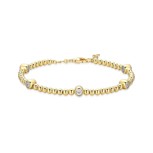 Gwp Lab-Created Diamond Yellow Gold And Rhodium Plated Necklace
