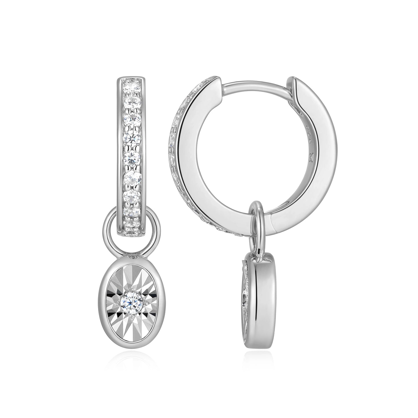 Lab-Created Diamond Mini Paperclip Earrings