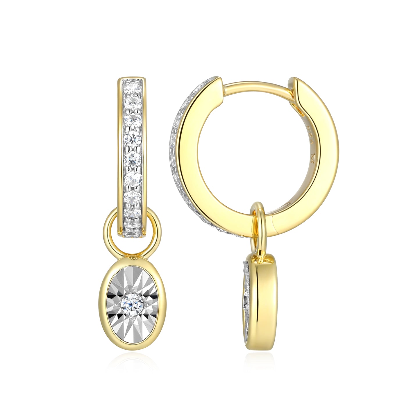 Lab-Created Diamond Mini Paperclip Earrings
