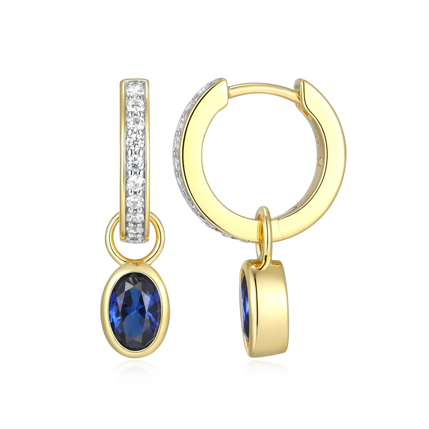 Lab-Created Sapphire & Lab-Created Diamond Mini Paperclip Earrings