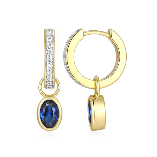 Lab-Created Sapphire & Lab-Created Diamond Mini Paperclip Earrings