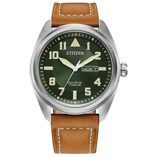 CITIZEN Eco-Drive Quartz Garrison Mens Watch Super Titanium