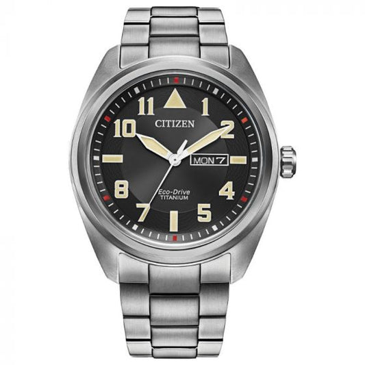 CITIZEN Eco-Drive Quartz Garrison Mens Watch Super Titanium