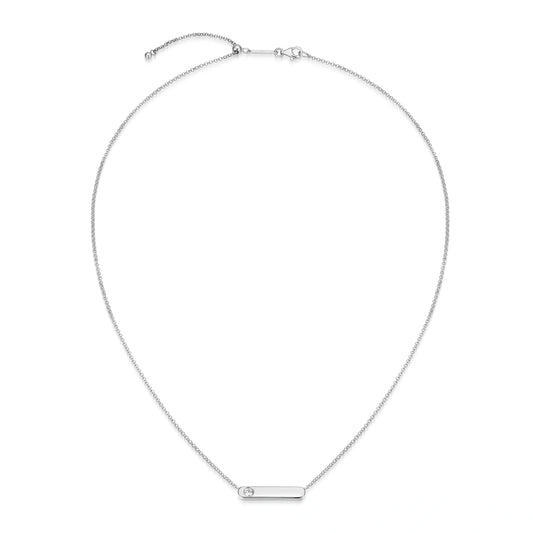 Essentials Lab-Created Diamond Rhodium Plated Necklace