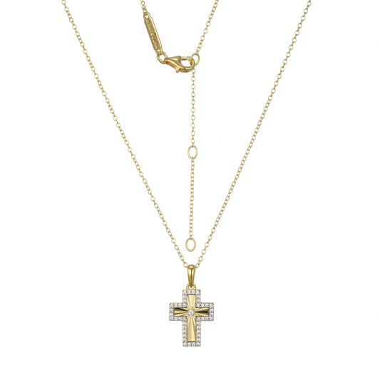 Beaded Lab-Created Diamond Yellow Gold And Rhodium Plated Anklet