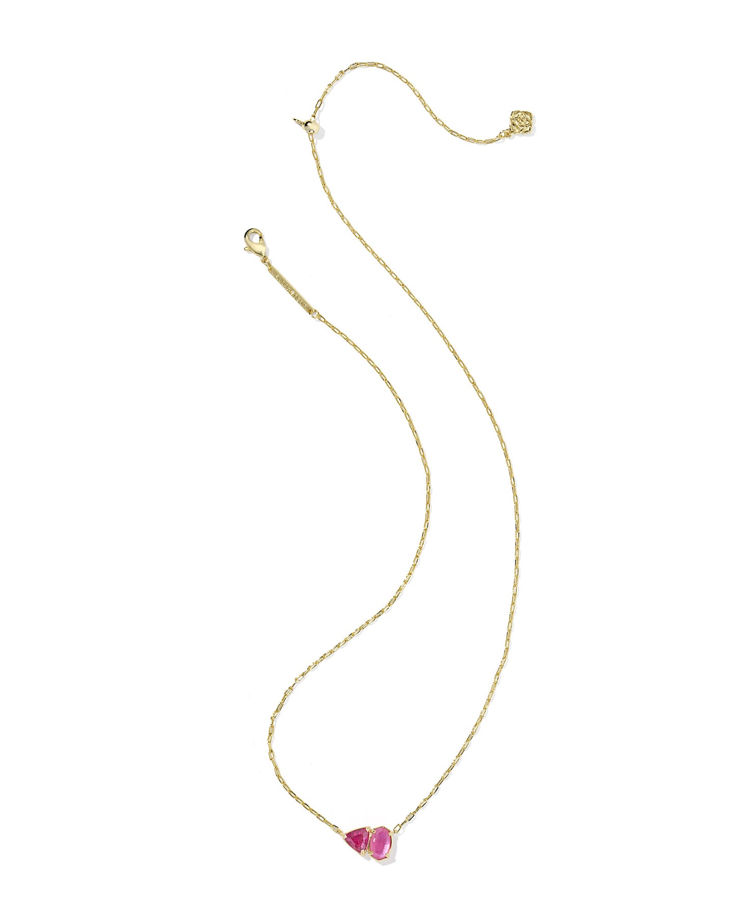 Tatum Short Pendant Necklace Gold Azalea Pink Mix