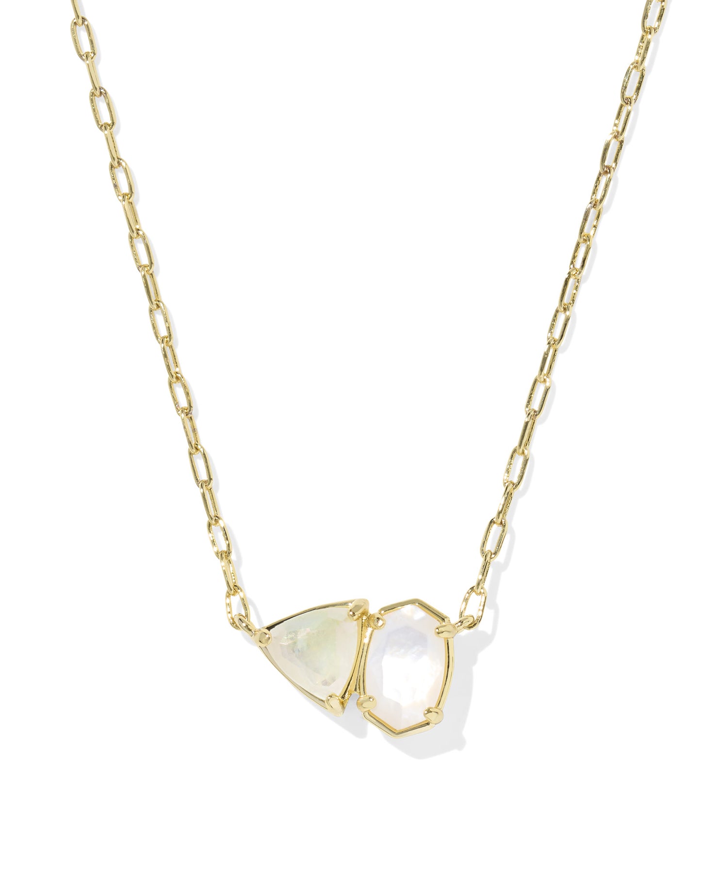 Tatum Short Pendant Necklace Gold Neutral Mix