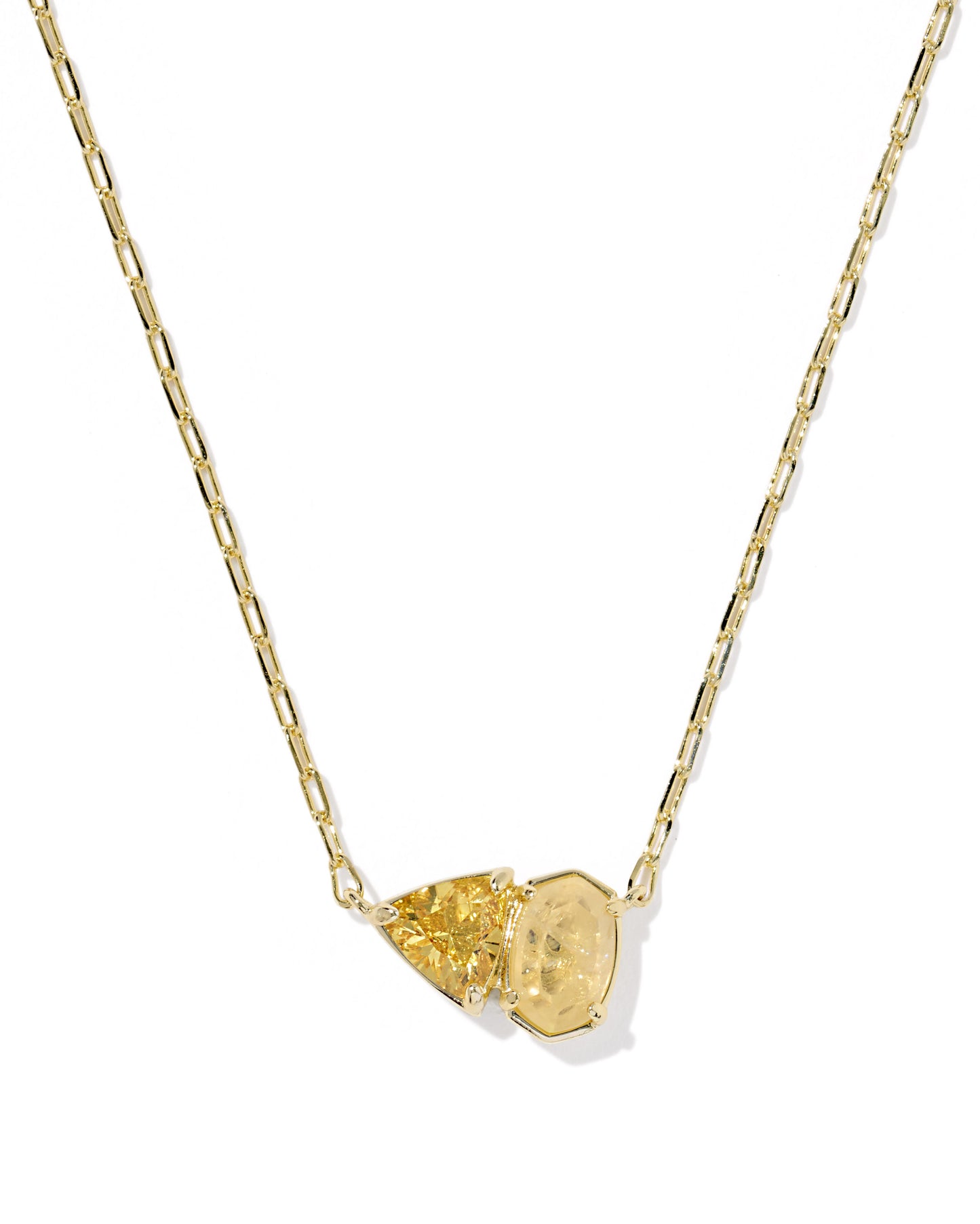 Tatum Short Pendant Necklace Gold Golden Yellow Mix