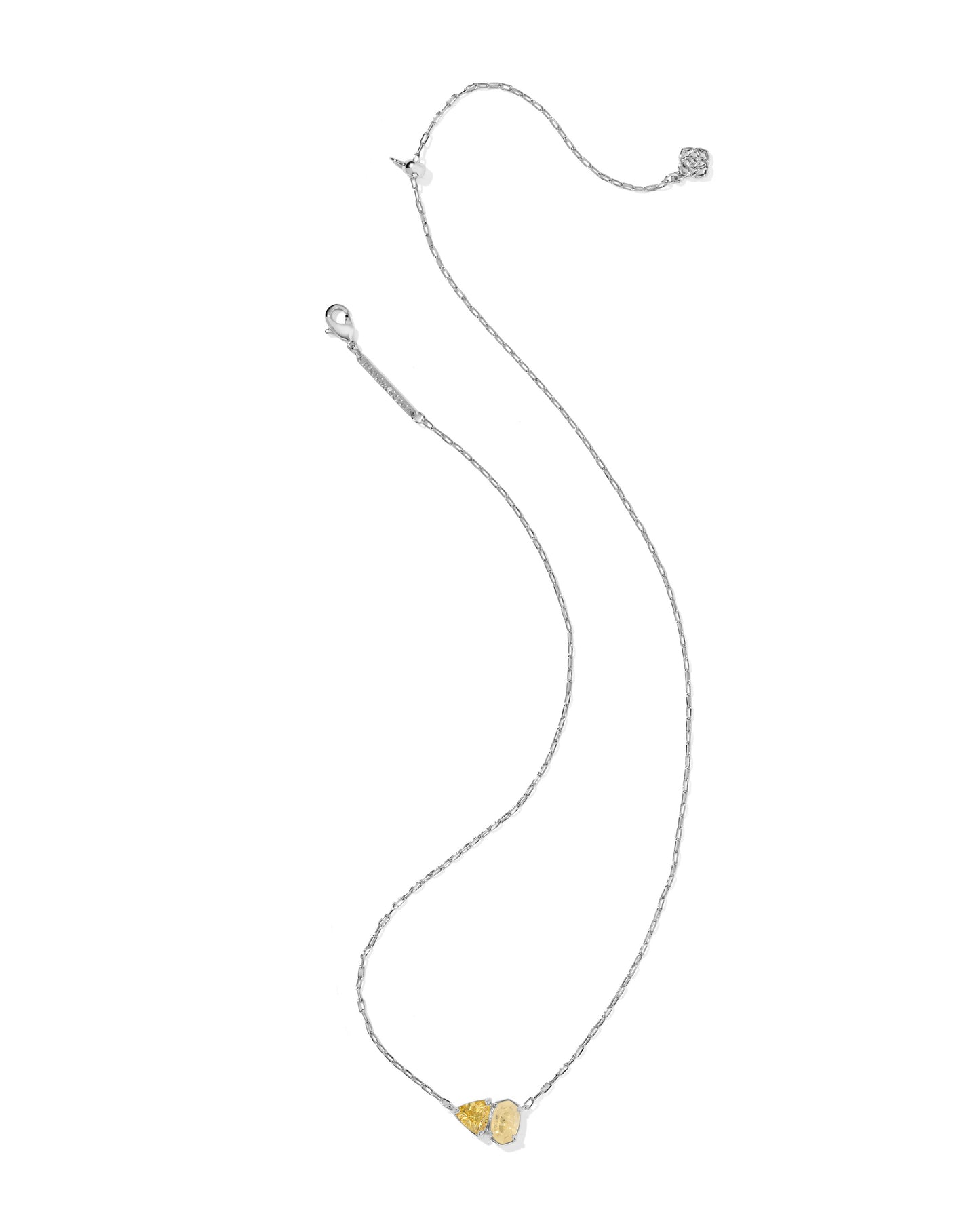 Tatum Short Pendant Necklace Silver Golden Yellow Mix