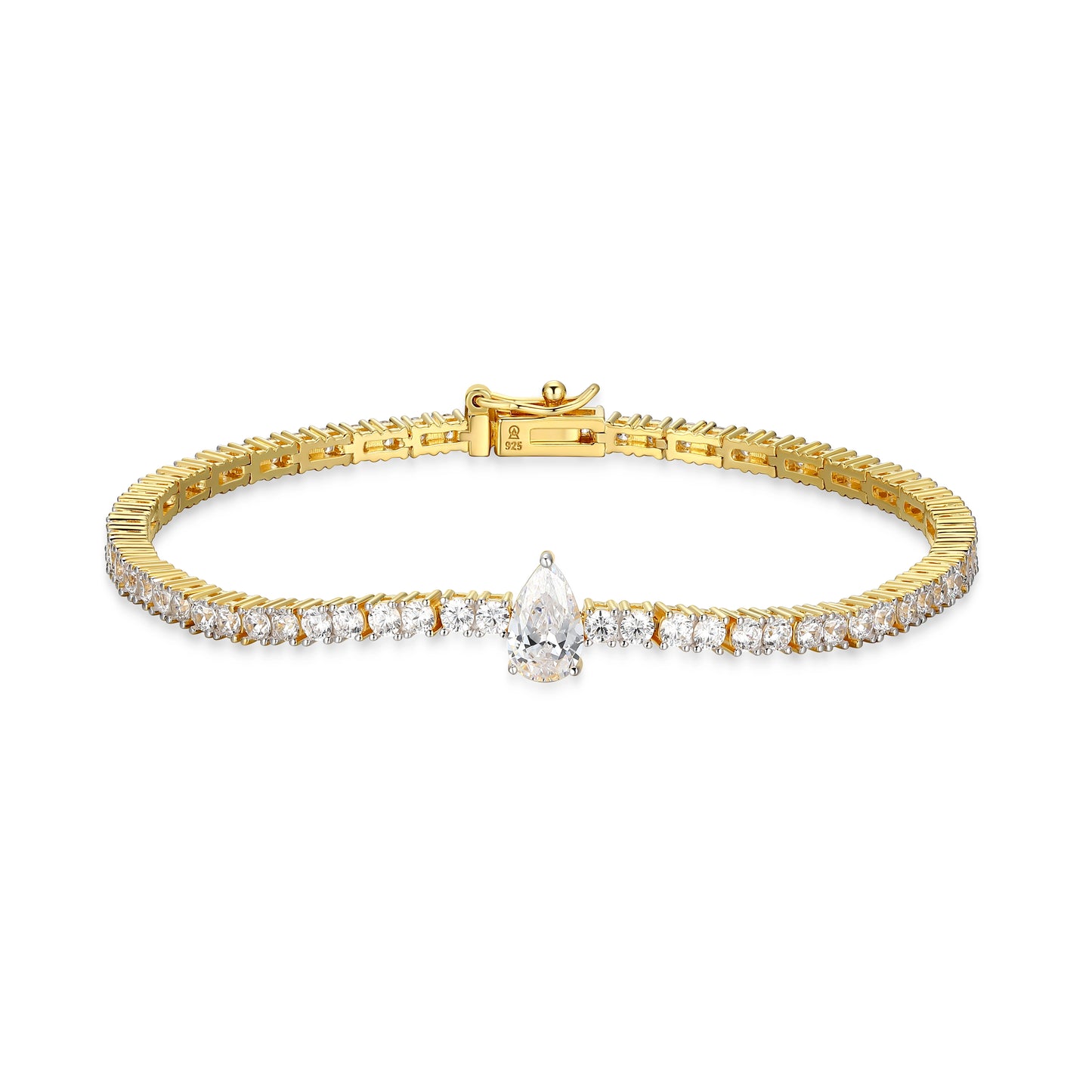 Bezel Lab-Created Diamond Yellow Gold And Rhodium Plated Bangle