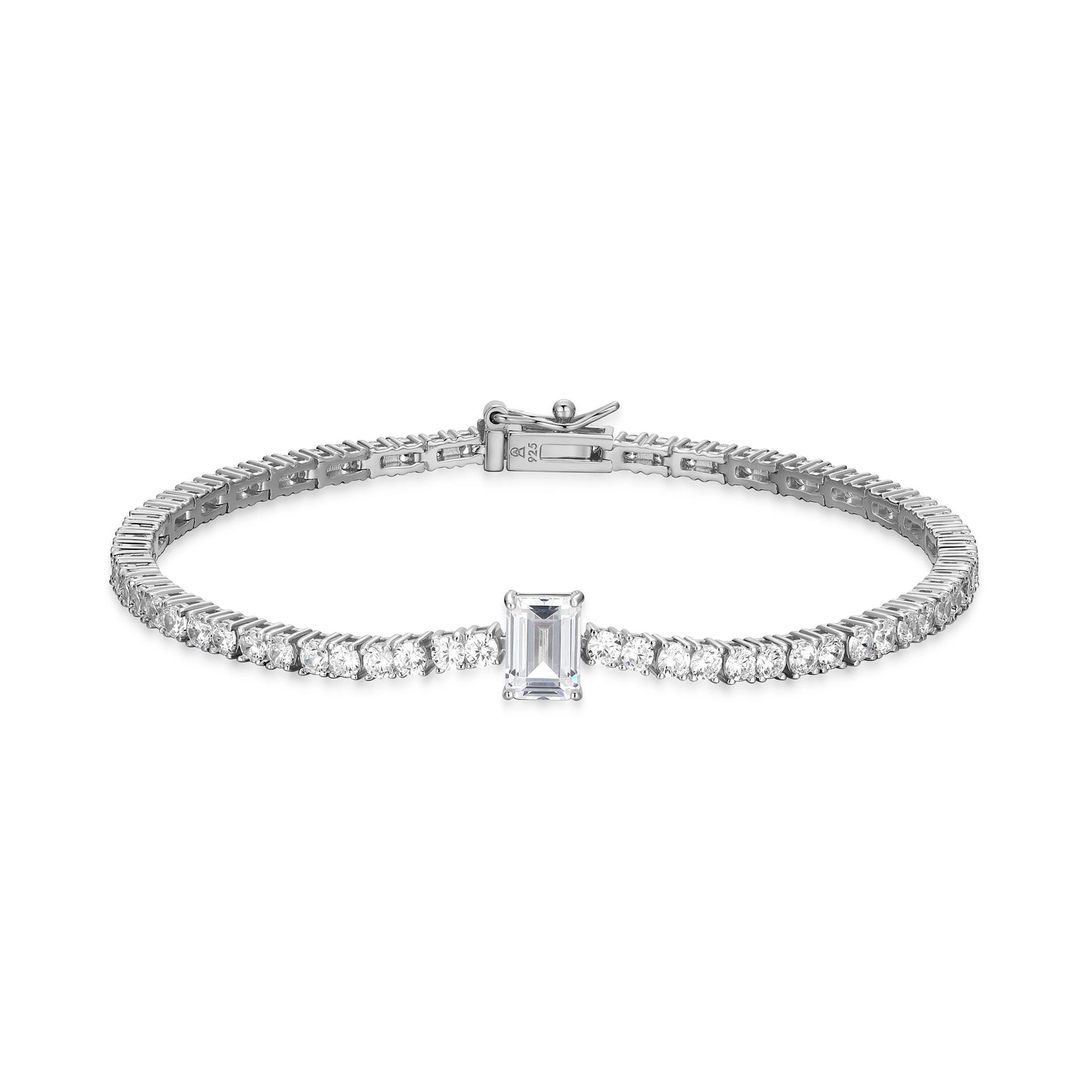 Beaded Lab-Created Diamond Rhodium Plated Bracelet
