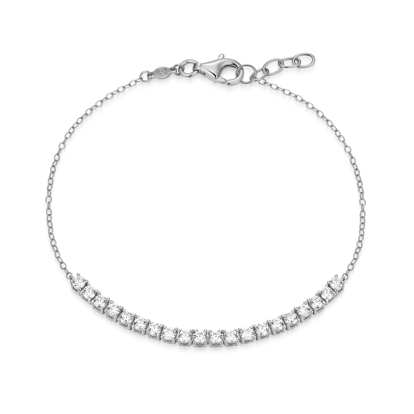 Beaded Lab-Created Diamond Rhodium Plated Bracelet