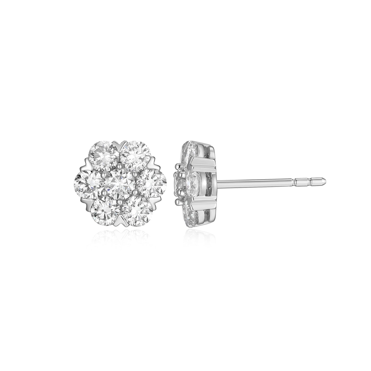 Rondelle Lab-Created Diamond Rhodium Plated Bracelet