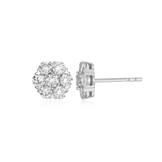 Rondelle Lab-Created Diamond Rhodium Plated Bracelet