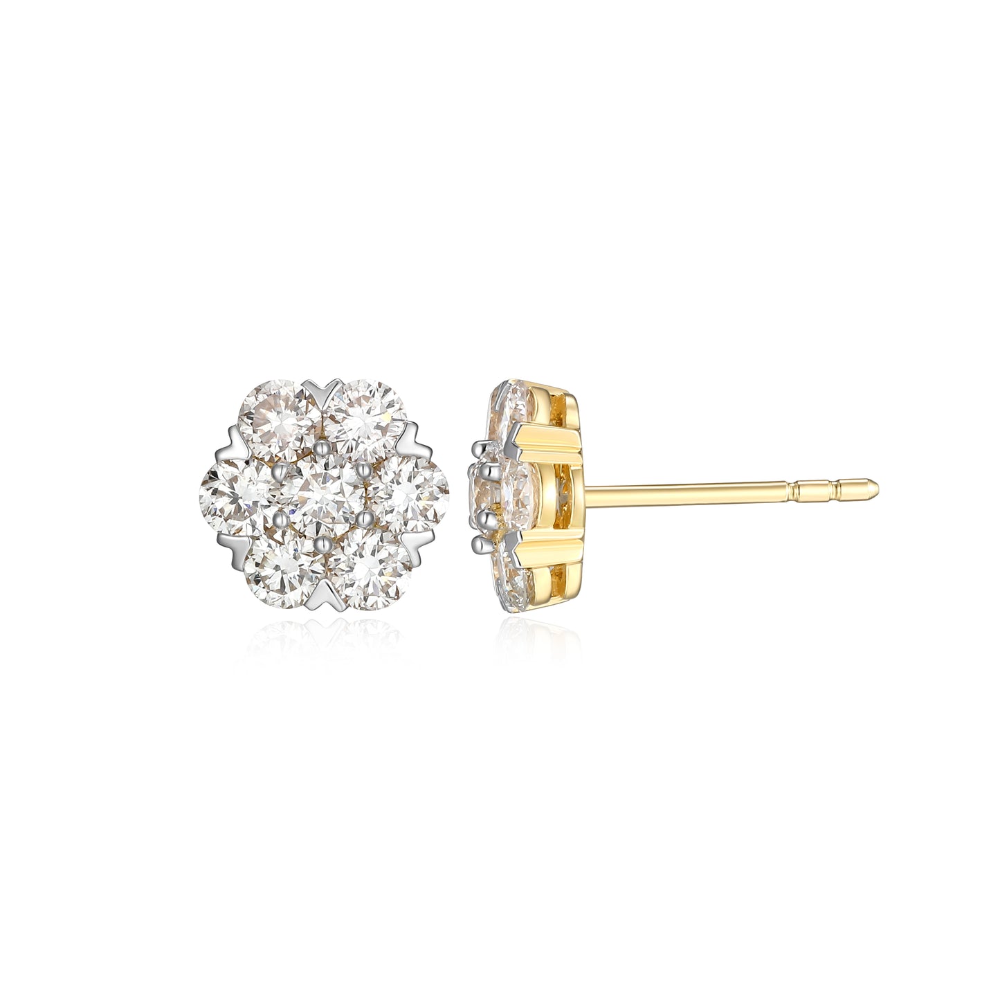 Rondelle Lab-Created Diamond Yellow Gold And Rhodium Plated Bracelet
