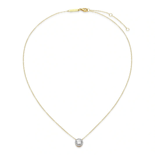 Rondelle Lab-Created Diamond Yellow Gold And Rhodium Plated Ring