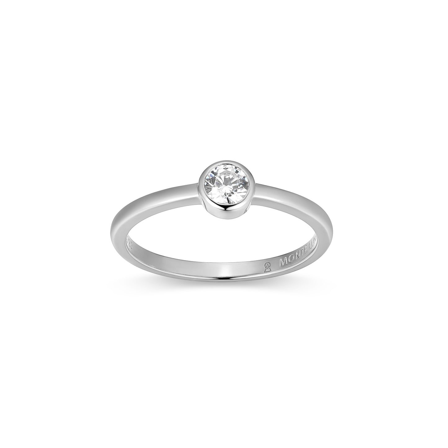Bezel Lab-Created Diamond Rhodium Plated Earrings