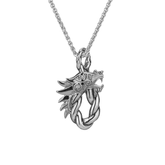 Keith Jack Sterling Silver Oxidized Oval Head Dragon Pendant