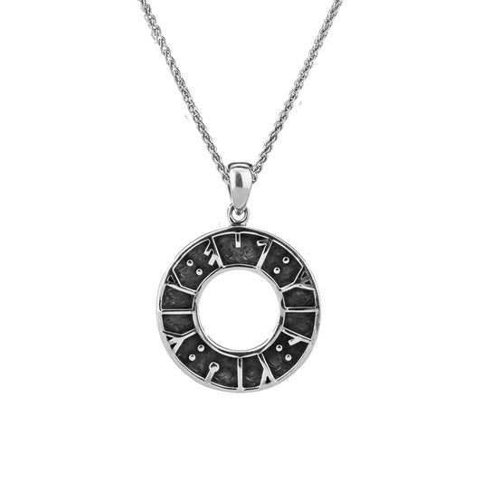 Keith Jack Sterling Silver Oxidized Viking Rune Pendant.."My Love, Kiss Me"