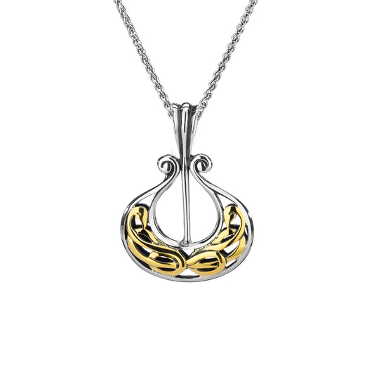 Keith Jack Sterling Silver + 10k Single Viking Longboat Pendant Double Sided