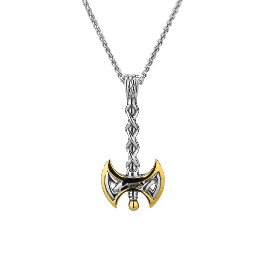 Keith Jack Sterling Silver + 10k Axe Pendant