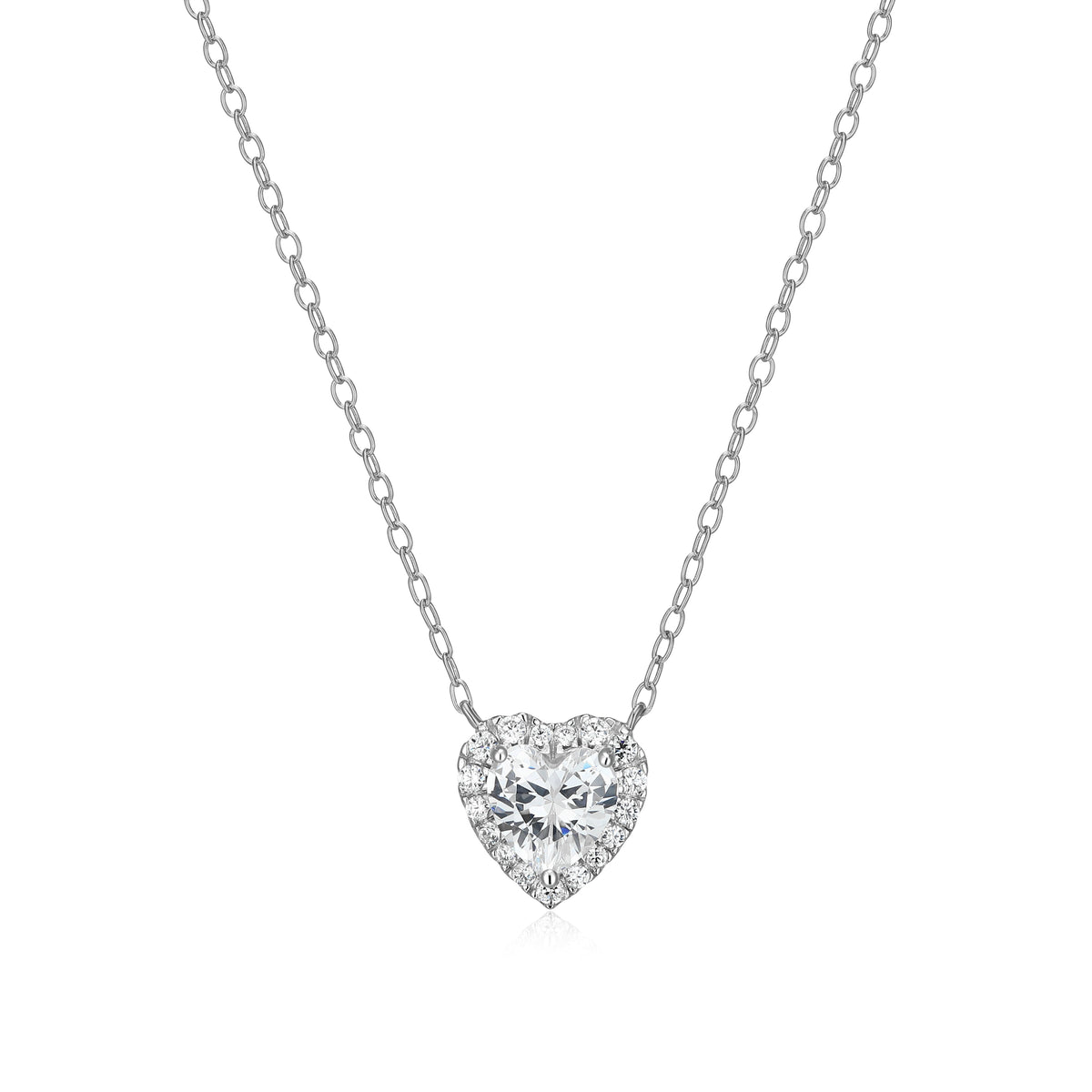 RHODIUM PLATED STERLING SILVER NECKLACE & 0.9340CTW LGD-1-80PT & LGD-2-1.2PT & LGD-5-1PT &LGD-2-0.8PT & LGD-4 & LGD-4(F/C G-H/SI) 1.0*1.55MM FACETED CROSSED DIAMOND CUT CABLE CHAIN 17" EXT 2"