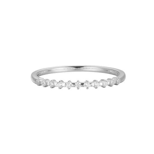 M By Monte Luna Sterling SIlver Rhodium Plated Ring Diamond