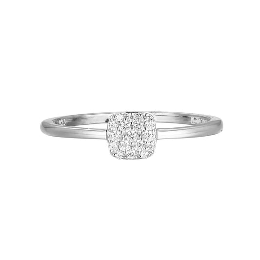 M By Monte Luna Sterling SIlver Rhodium Plated Ring Diamond