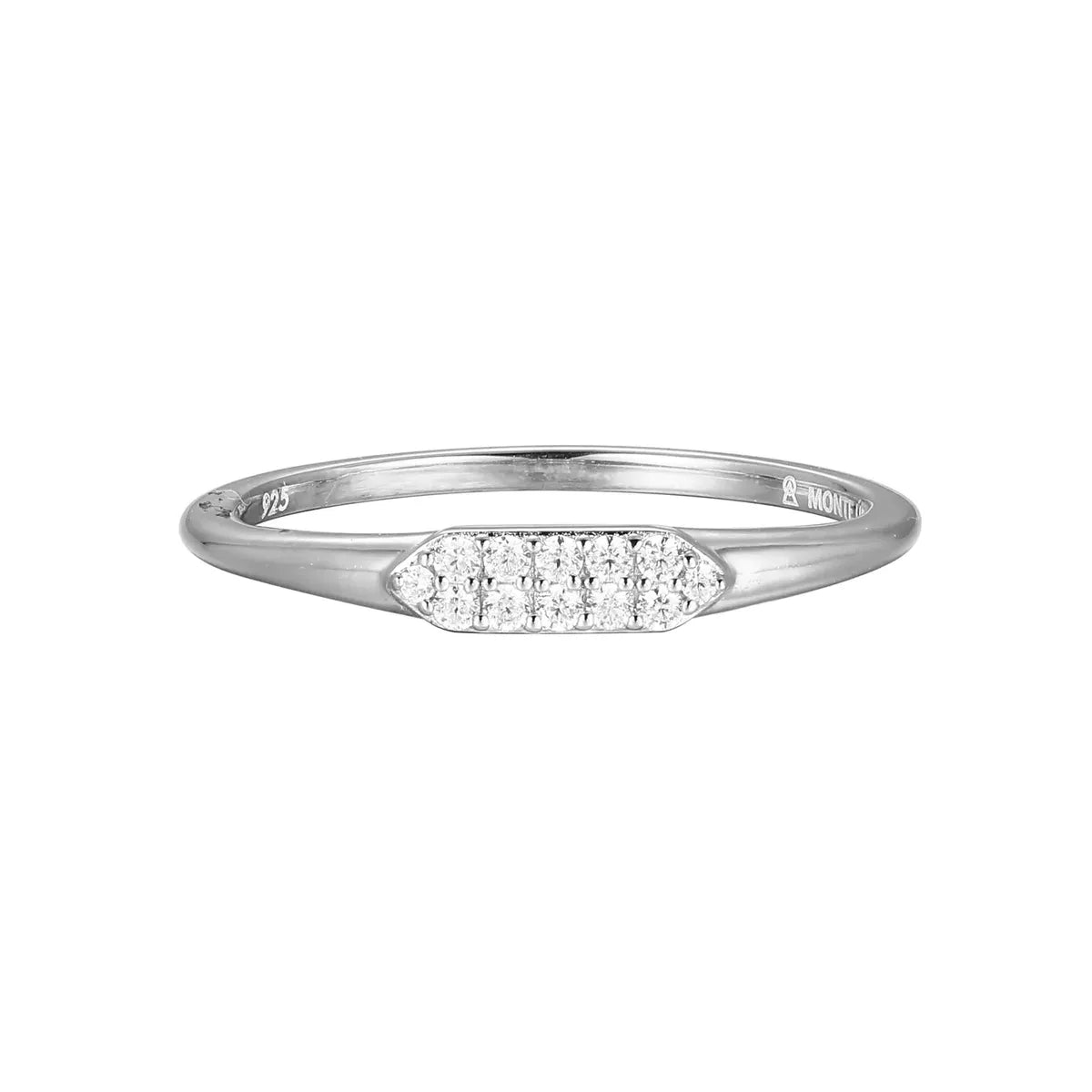 M By Monte Luna Sterling SIlver Rhodium Plated Ring Diamond