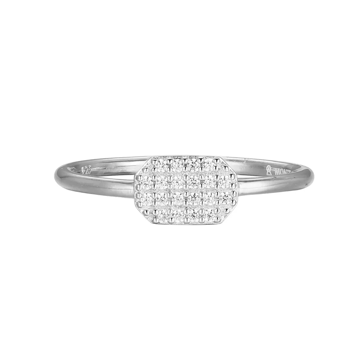 M By Monte Luna Sterling SIlver Rhodium Plated Ring Diamond