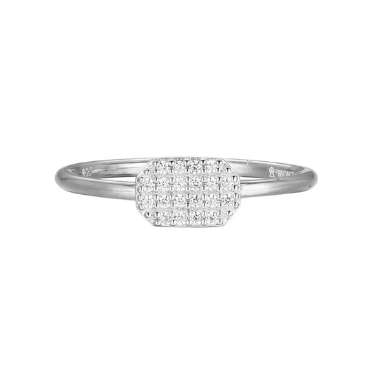 M By Monte Luna Sterling SIlver Rhodium Plated Ring Diamond