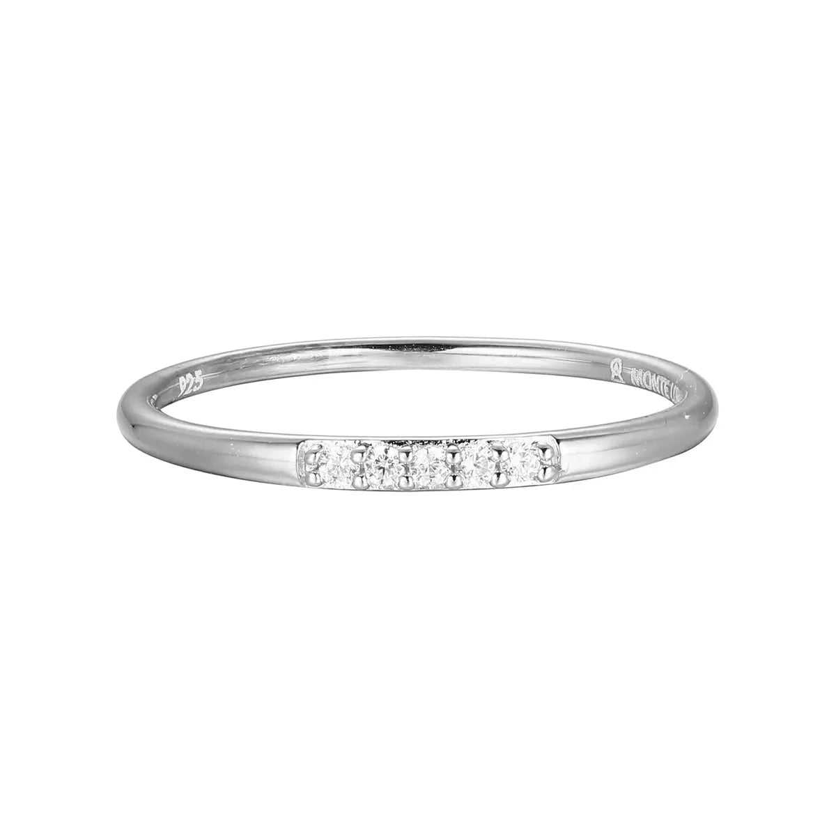 M By Monte Luna Sterling SIlver Rhodium Plated Ring Diamond