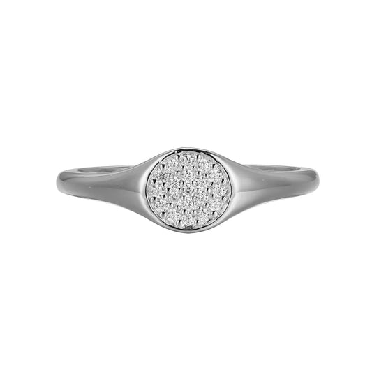 M By Monte Luna Sterling SIlver Rhodium Plated Ring Diamond