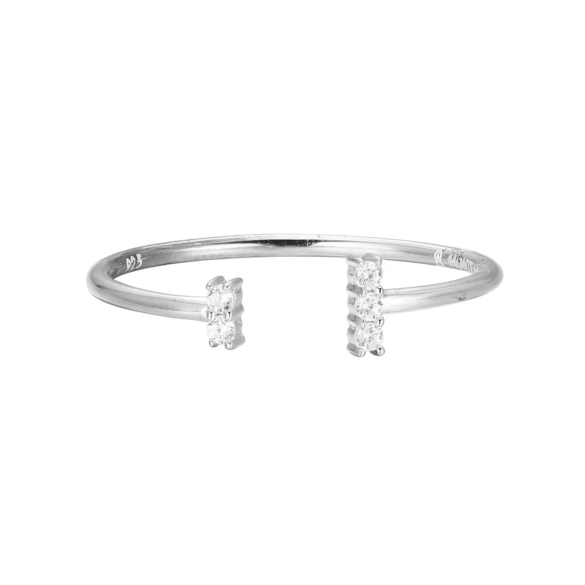 M By Monte Luna Sterling SIlver Rhodium Plated Ring Diamond