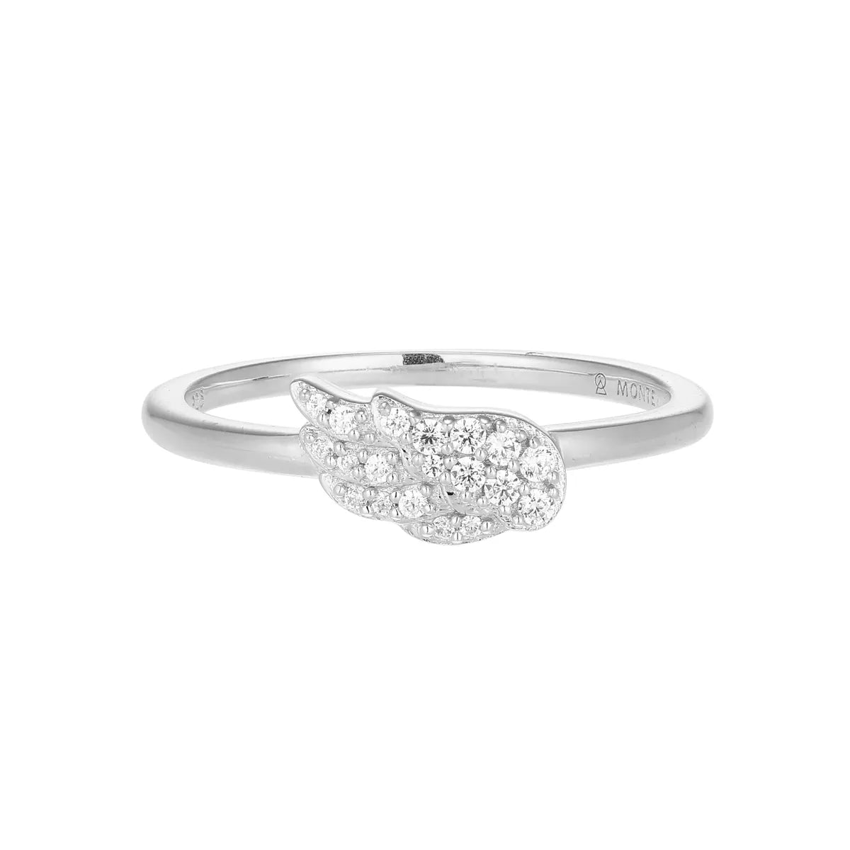 M By Monte Luna Sterling SIlver Rhodium Plated Ring Diamond