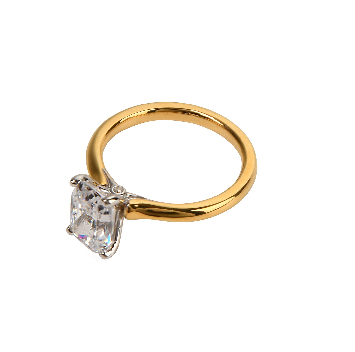 Elongated Cushion Solitaire Engagement Ring
