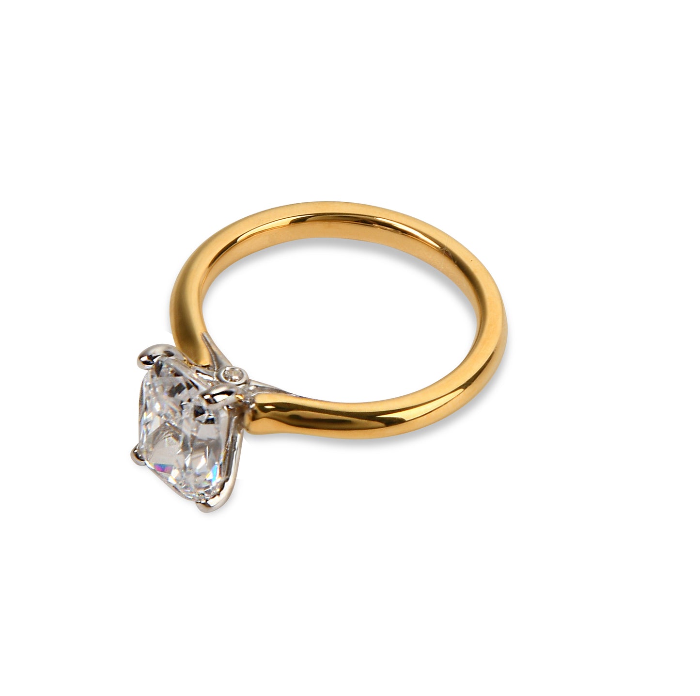 Elongated Cushion Solitaire Engagement Ring