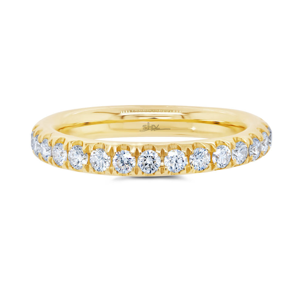 0.99CT 14K Y/G DIAMOND ETERNITY BAND SZ 4.5