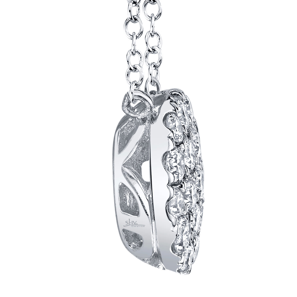 0.43CT 14K W/G DIAMOND PAVE CIRCLE NECKLACE