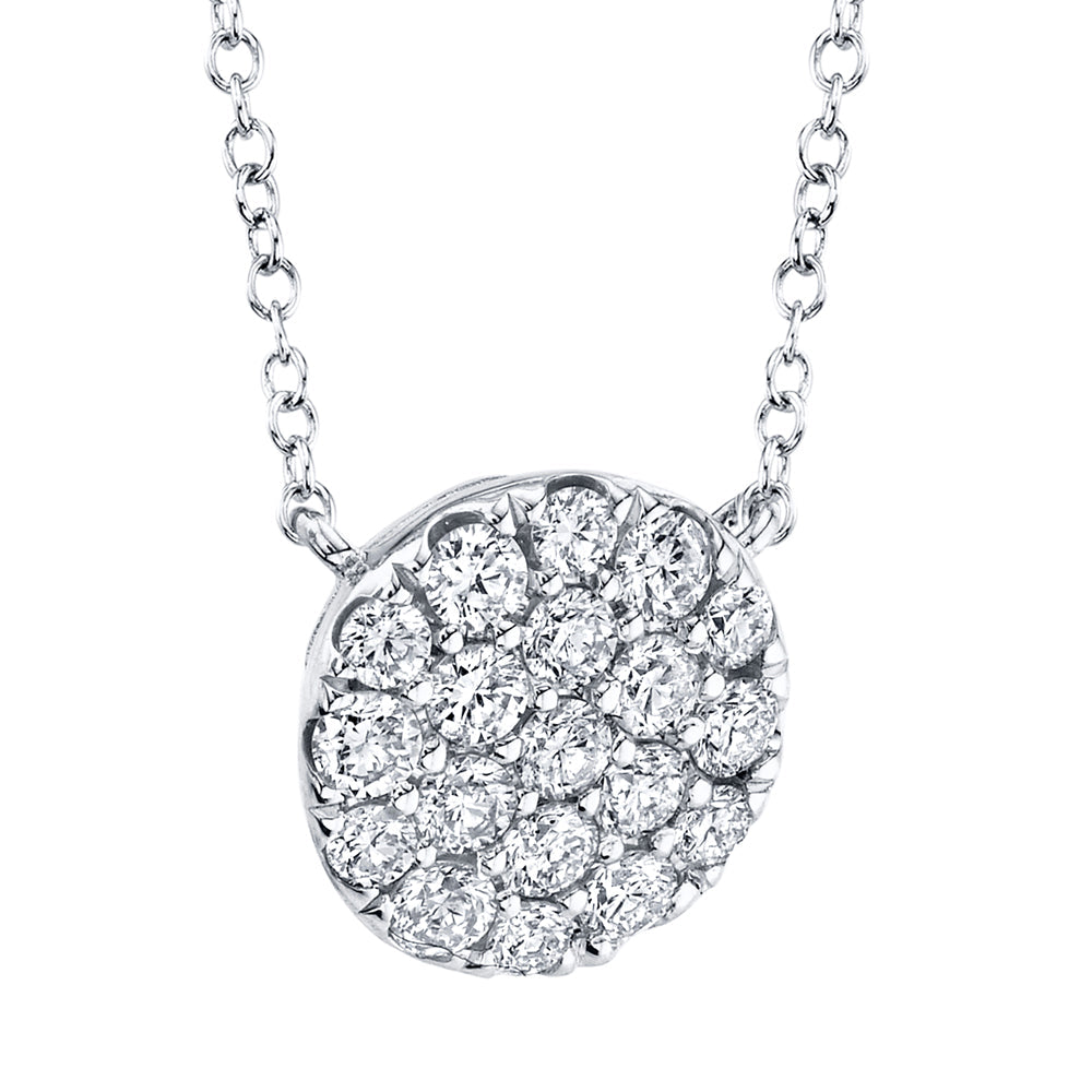 0.43CT 14K W/G DIAMOND PAVE CIRCLE NECKLACE