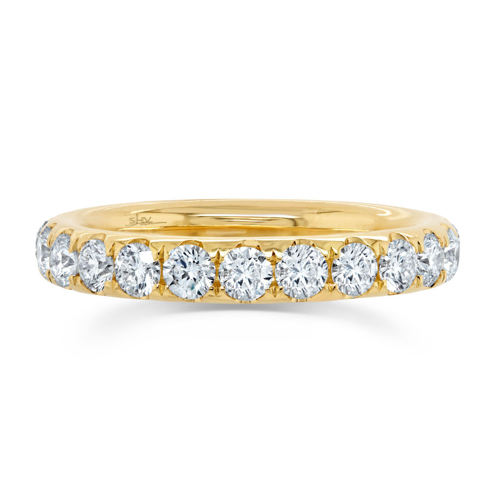 1.92CT 14K Y/G DIAMOND ETERNITY BAND SZ 6